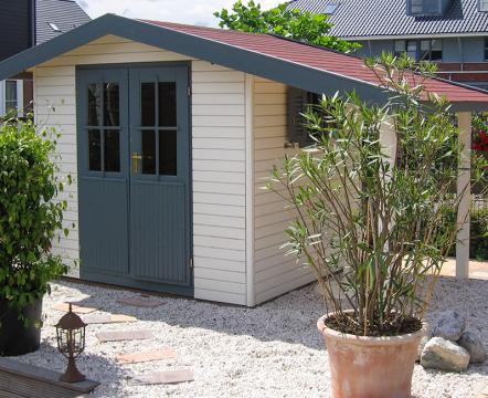 Traditional Garden Shed with Log Store