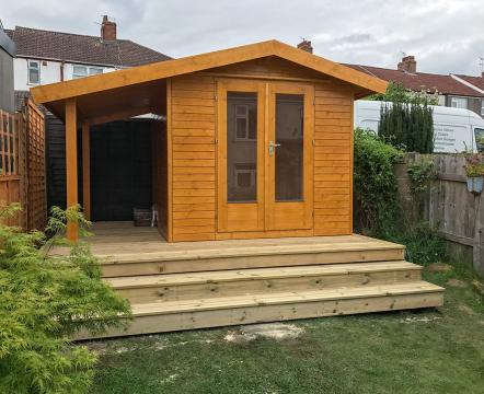 Traditional Garden Shed and Log Store