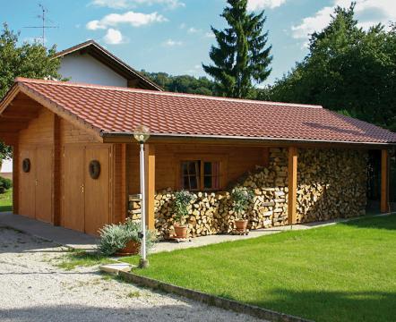 Timber Garage 10m x 5m with log Store