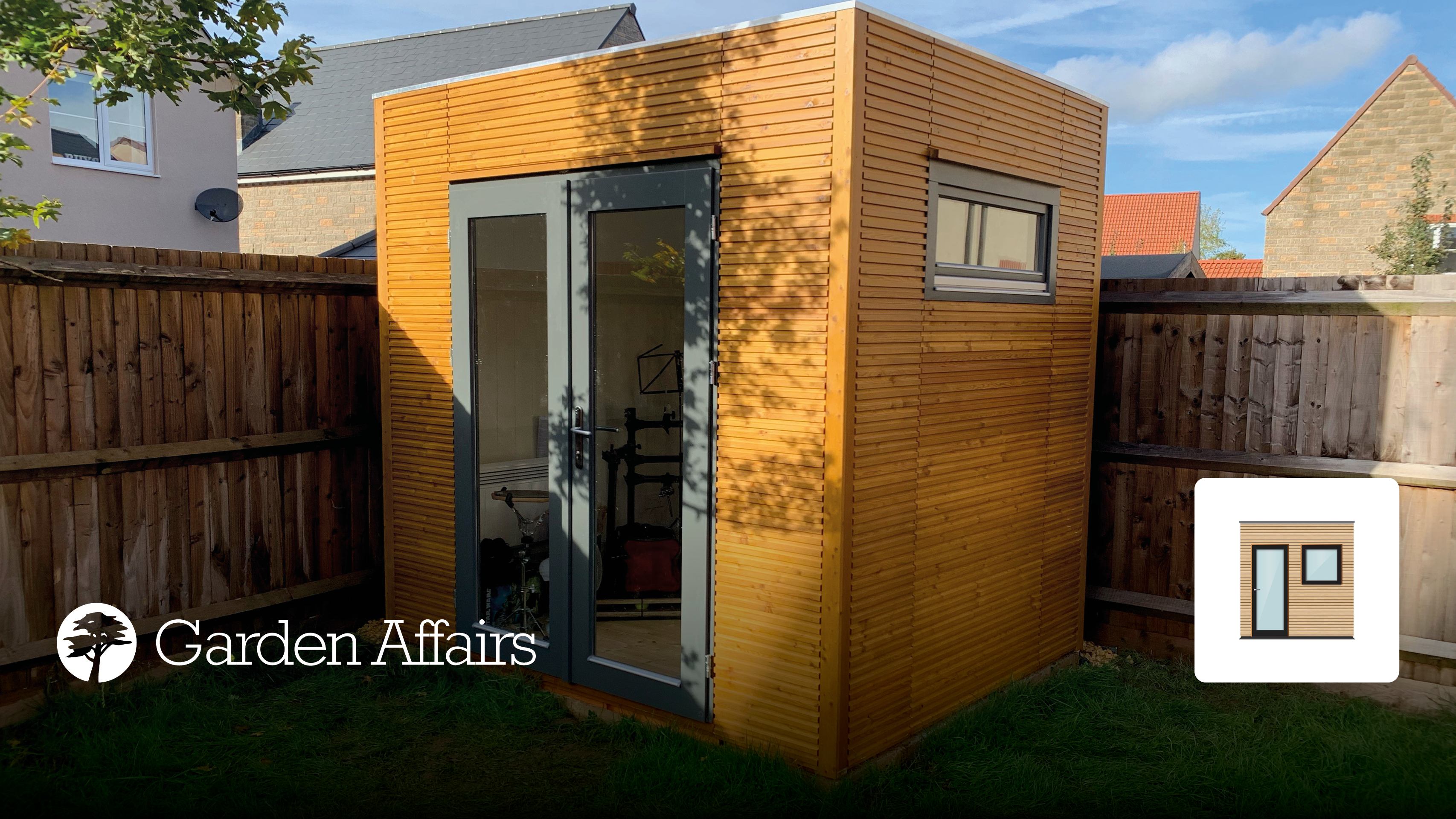 The Linea Pod measuring from 2m x 2m - A Small Garden Room